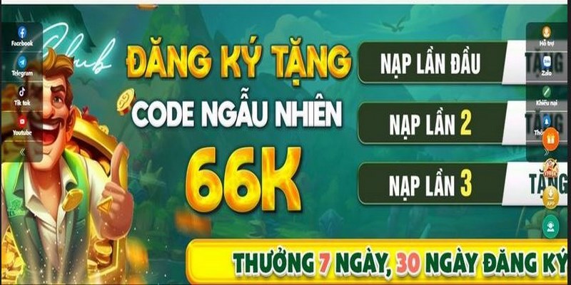 Ưu đãi đăng ký tặng 66k giúp người chơi có thêm vốn cá cược